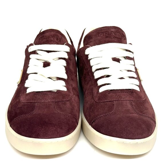 PRADA Mens Lane Triangle Logo T Toe Suede Lace Up Low Top Sneakers Shoes - Picture 5 of 16